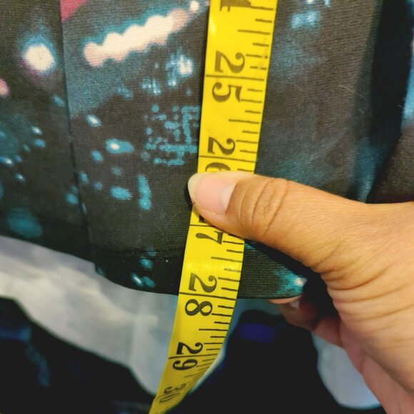 Melissa McCarthy Seven7 Womens 1X Black City Lights Abstract Print Tunic Top - Picture 8 of 9